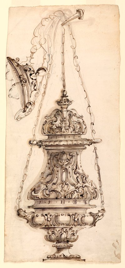 Zeichnung, Weihrauchfass, 1730–60 von Unknown artistUnknown artist