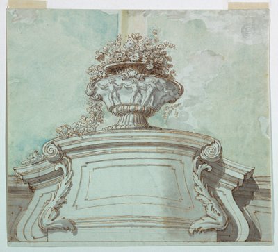 Zeichnung, Zentrales Paneel für eine Decke, 1750–1800 von Unknown artistUnknown artist