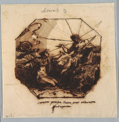 Zeichnung, Ceres bittet Jupiter um die Rückkehr von Proserpina, 1812 von Unknown artistUnknown artist