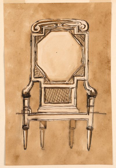 Zeichnung, Stuhl, 1780–1790 von Unknown artistUnknown artist