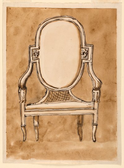 Zeichnung, Stuhl, 1780–1790 von Unknown artistUnknown artist