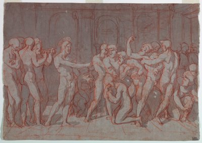 Zeichnung, Christus und die Ehebrecherin, ca. 1800 von Unknown artistUnknown artist