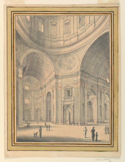 Zeichnung, Kircheninnenraum, ca. 1770 von Unknown artistUnknown artist