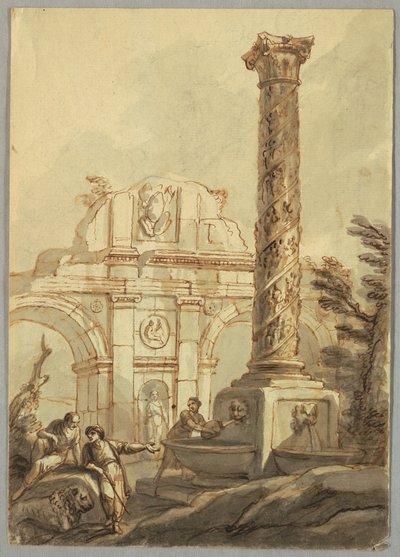 Zeichnung, Klassische Ruinen, ca. 1750 von Unknown artistUnknown artist