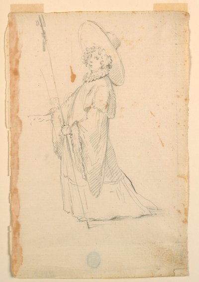 Zeichnung, Kostümentwurf: Ein Mädchen in fantastischer Kleidung für ein Ballett, ca. 1720 von Unknown artistUnknown artist