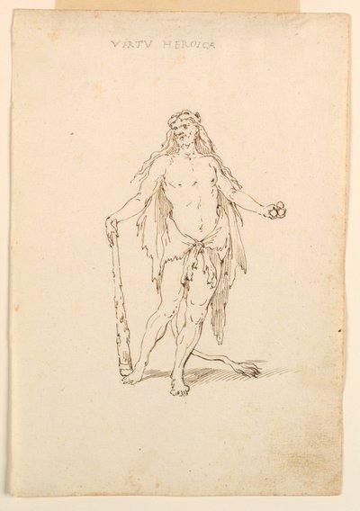 Kostümentwurf: Heroische Kraft für ein Ballett, ca. 1720 von Unknown artistUnknown artist
