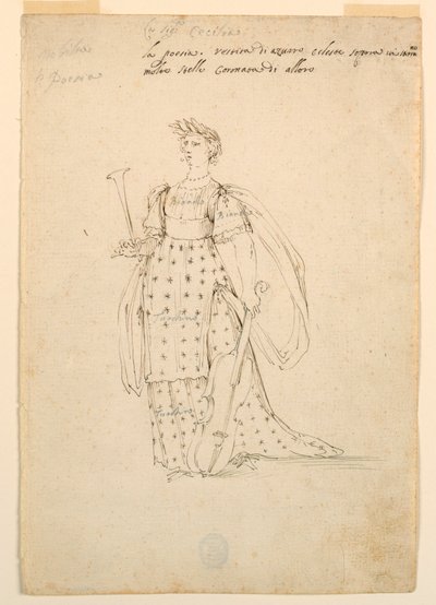 Kostümentwurf: Poesie für ein Ballett, ca. 1720 von Unknown artistUnknown artist