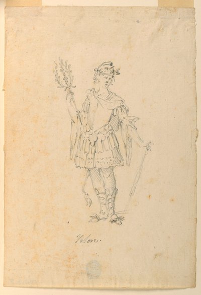 Kostümentwurf: Tapferkeit für ein Ballett, ca. 1720 von Unknown artistUnknown artist