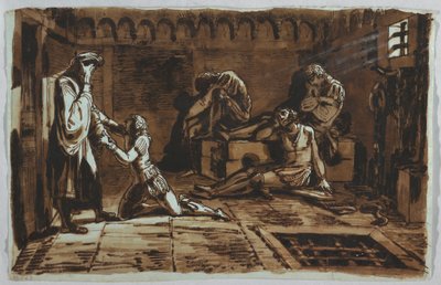 Zeichnung, Tod von Graf Ugolino und seinen Söhnen, 1815–1823 von Unknown artistUnknown artist
