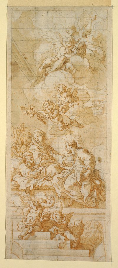 Tod des Heiligen Joseph, Studie für ein Deckenbild, ca. 1670–1747 von Unknown artistUnknown artist