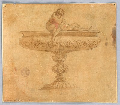 Zeichnung, Entwurf für eine Schale mit Liebenden, 17.–19. Jahrhundert von Unknown artistUnknown artist