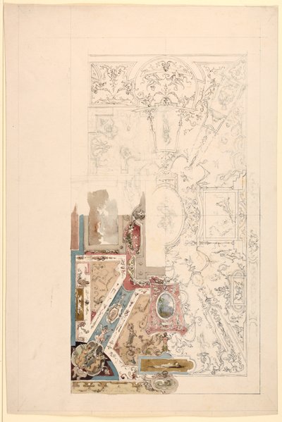 Zeichnung, Entwurf für eine Decke, 1750–1800 von Unknown artistUnknown artist