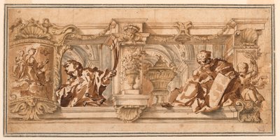 Zeichnung, Entwurf für ein Deckenfries, ca. 1680 von Unknown artistUnknown artist