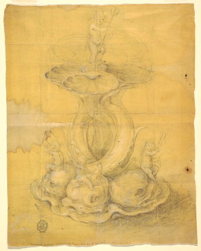 Zeichnung, Entwurf für ein Mittelstück, 1630–60 von Unknown artistUnknown artist