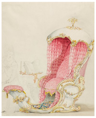 Zeichnung, Entwurf für eine Chaiselongue, ca. 1810 von Unknown artistUnknown artist