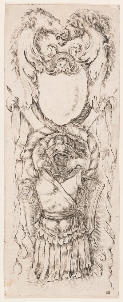 Druck, Ornamenti o Grottesche (Groteskes Ornament), ca. 1653 von Unknown artistUnknown artist