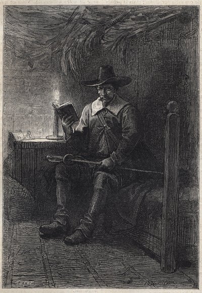 Ein schottischer Puritaner - Illustration des 19. Jahrhunderts für den historischen Roman „Die Puritaner von Schottland“ (Old Mortality) von Walter Scott (1771-1832) von Unknown artist