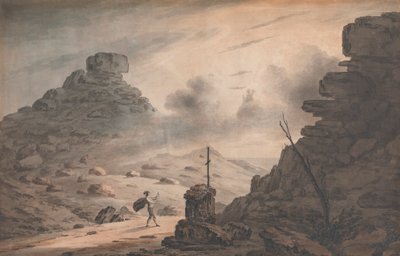 Ansicht des Valley of Stones, Devon, mit einer Szene aus Der Sturm, Akt 1 von Unknown artist