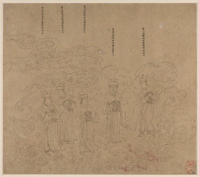 Album mit daoistischen und buddhistischen Themen: Prozession daoistischer Gottheiten: Blatt 22 von Unknown artist