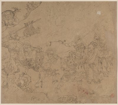 Album der daoistischen und buddhistischen Themen: Suche den Berg: Blatt 45 von Unknown artist