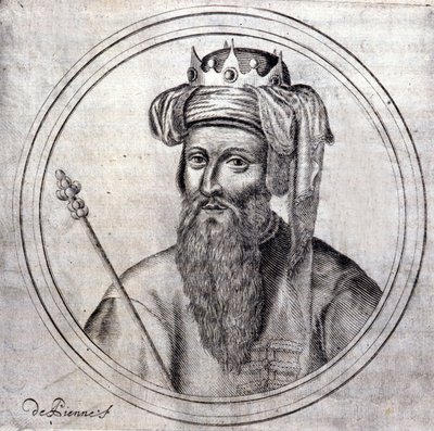 Amadeus VIII. (1383-1451), Graf und dann Herzog von Savoyen, letzter Gegenpapst unter dem Namen Felix V. (Gravur in „Genealogische Geschichte des Königshauses Savoyen“ von Samuel Guichenou, Lyon 1660) von Unknown artist