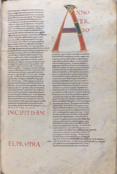 Anno tertio: Incipit Daniel Propha. Incipit del Libro del Profeta Daniele, XI secolo von Unknown artist