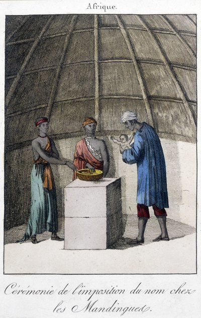 Taufe bei den Mandingues (Mali?) in Afrika - Stich von Unknown artist