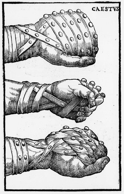 Boxhandschuhe - in „Hieronymi Mercurialis de Arte Gymnastica“, Venedig-Ausgabe von Unknown artist