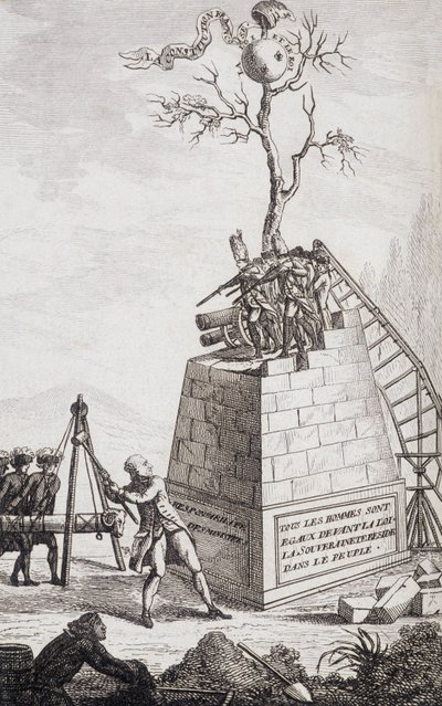 Anklage gegen Necker - Frontispiz in „Supplement à la vie privée et ministère érielle de M. Necker, Directeur général des Finances“ von einem Bürger, ed. Pellet, Genf von Unknown artist
