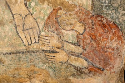 Christus segnet mit Magdalena zu seinen Füßen, Detail von Unknown artist