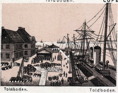 Kopenhagen, Dänemark: Blick auf Toldboden (Hafen). Aus „Die Welt illustriert 168 Ansichten“ (spätes 19. Jahrhundert) von Unknown artist