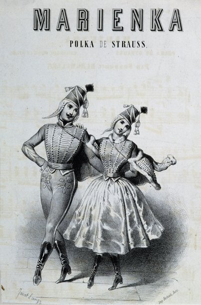 Paar von Polkatänzern für Strauss „Marienka“, 19. Jahrhundert von Unknown artist