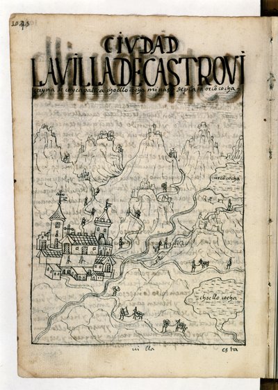 Zeitalter der Entdeckungen: Eine Zeichnung des 17. Jahrhunderts von einem Indio-Künstler, die eine Silbermine zeigt von Unknown artist
