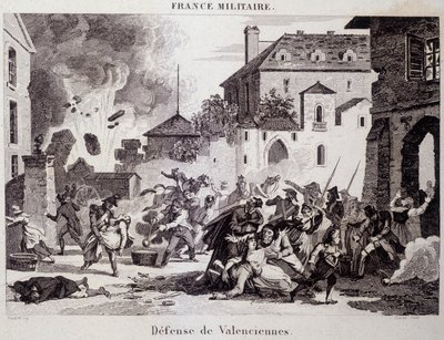 Verteidigung von Valenciennes (durch die Republikaner gegen die Briten und Österreicher 1794). Gravur des 19. Jahrhunderts von Unknown artist