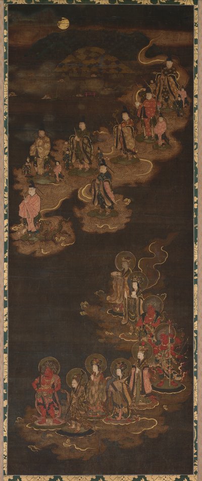 Abstieg der neun Leuchtkörper und der sieben Sterne bei Kasuga von Unknown artist