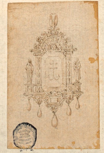 Entwurf für ein Anhänger in Form einer Nische von Unknown artist