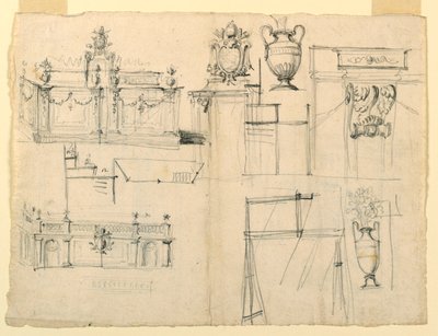 Entwürfe für Vasen und Architektur von Unknown artist