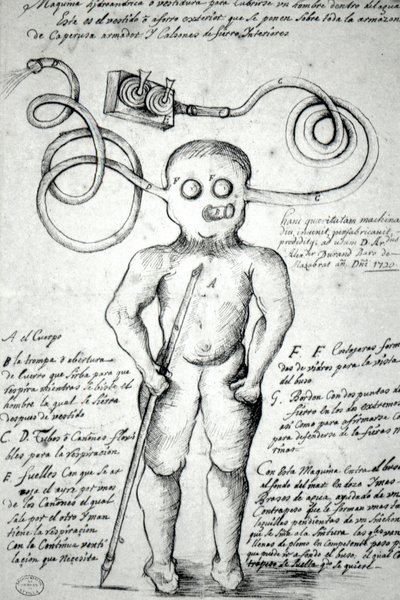 Zeichnung eines Mannes im Anzug. Peru von Unknown artist