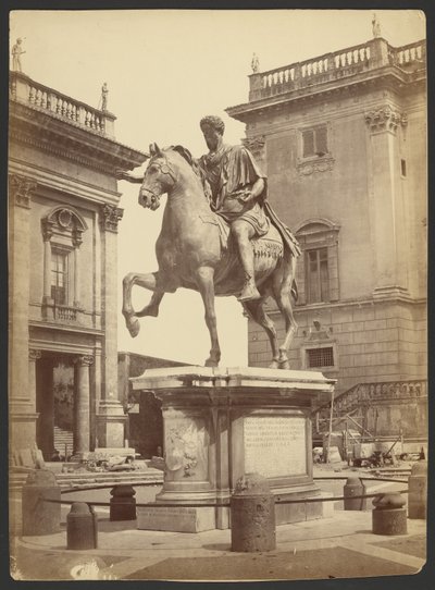 [Reiterstatue des Kaisers Marcus Aurelius, Piazza Del Campidoglio, Rom] von Unknown artist