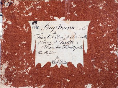 Erste Seite der Partitur der Symphonie Nr. 66 in B-Dur von J. Haydn von Unknown artist