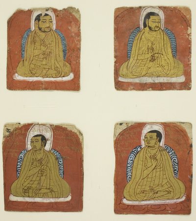 Vier Miniaturporträts von vier Lamas von Unknown artist