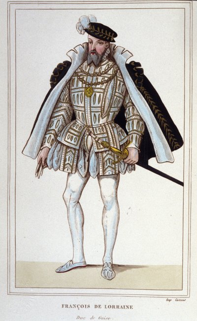 François de Lorraine (1519-1563). Herzog von Aumale, dann 2. Herzog von Guise. Französischer Generalleutnant. Gravur von 1830. von Unknown artist