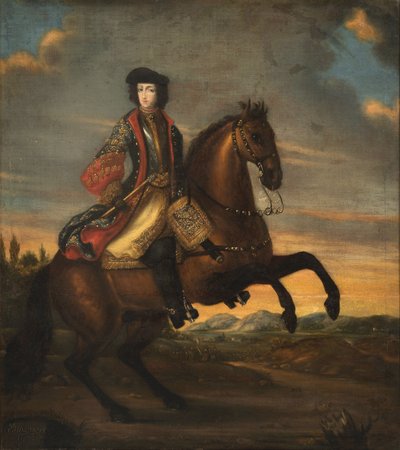 Porträt von Friedrich IV. (1671-1702), Herzog von Holstein-Gottorp zu Pferd, Anonym von Unknown artist
