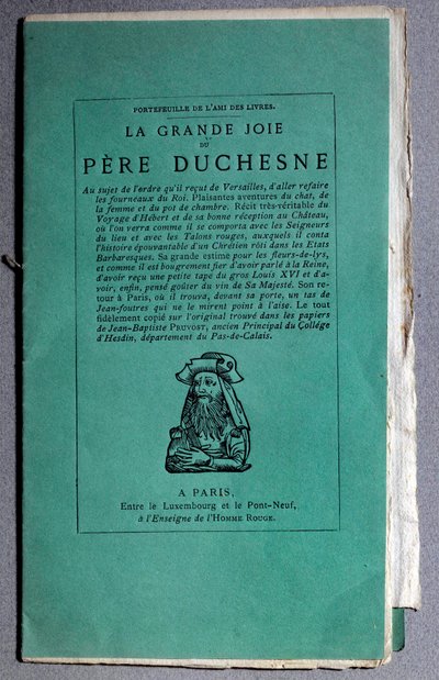 Französische Revolution: Titelblatt von „La grande joie du Pere Duchesne“ um 1790. Private Sammlung von Unknown artist