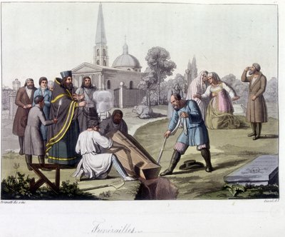 Beerdigung nach dem orthodoxen Ritus in Russland - in „Das alte und moderne Kostüm“ von Unknown artist