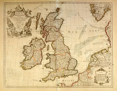 Geografische Karte von England und Irland. Atlas von G. Delysle von Unknown artist