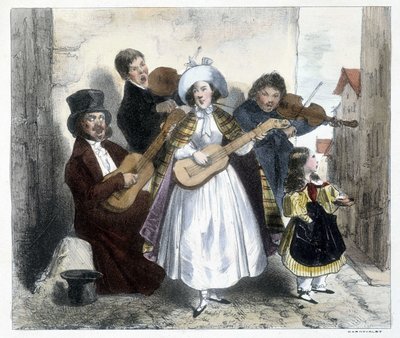Gruppe von Straßenmusikern, Ende des 19. Jahrhunderts von Unknown artist