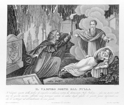 Himmlische Rache - nach dem neuen „Der Vampir“ zuerst Lord Byron (1788-1824), englischer Dichter, zugeschrieben, dann seinem Sekretär Polidori. 1816. von Unknown artist