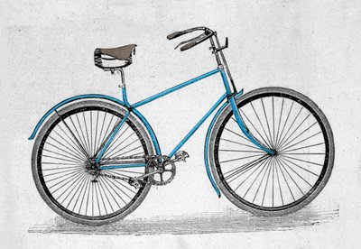 Hohlgummi-Fahrradmodell. Die Erfindung der Gummireifen durch den Engländer John Boyd Dunlop geht auf das Jahr 1888 zurück von Unknown artist