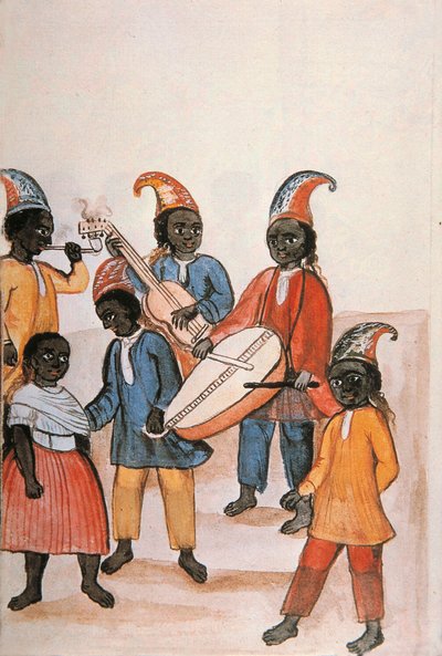 Indischer Tanz, aus dem Buch "Trujillo del Peru" oder "Códice Martínez Compañón", von Baltazar Martinez Compañón y Bujanda, Bischof von Trujillo (1782-1785) von Unknown artist